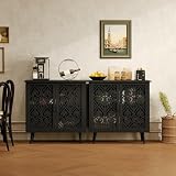 LFGUIZO 2-Piece Carved Cabinet Set