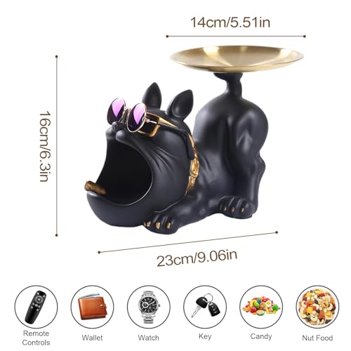 Statue bouledogue de 9 pouces, idée cadeau déco pour salon et table basse - 3