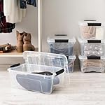IRIS USA 13 QT Plastic Storage Box with Lid and Latches - 6 Pack - BPA-Free, See-Through Organizing Solution, Durable Nestable Stackable Containers, Secure Pull Handle - Clear - Image 5