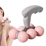 Handmassagegerät – Muskelmassage-Rollball | 360°-Rotationsmassagegerät, ergonomisches Griffdesign, tragbares Entspannungszubehör für Nacken-Rücken-Schulter-Fuß-Bein-Training für Damen und Herren