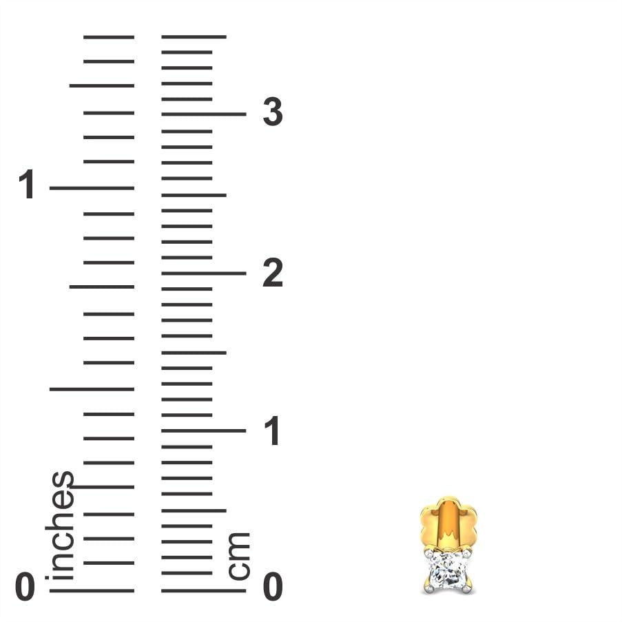 CANDERE - A KALYAN JEWELLERS COMPANY Yellow Gold 18K (750) BIS Hallmark Single Stone SI IJ Diamond Nosepin for Women - Image 2