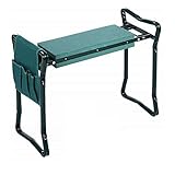 EVEAID Reclinatorio de jardín y Asiento Taburete de jardín Plegable, con una Bolsa de Herramientas Gratis Taburete de Banco de jardín portátil Regalos para jardineros-A-Verde (Verde B) (V