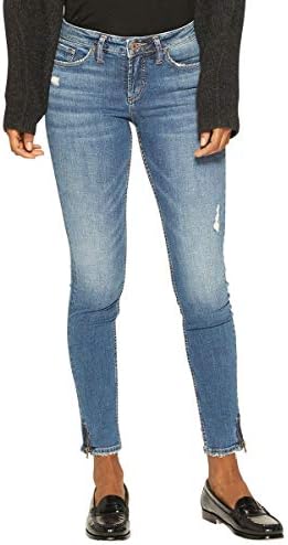 Aiko Mid Rise Skinny Jeans, Zipper Hem 