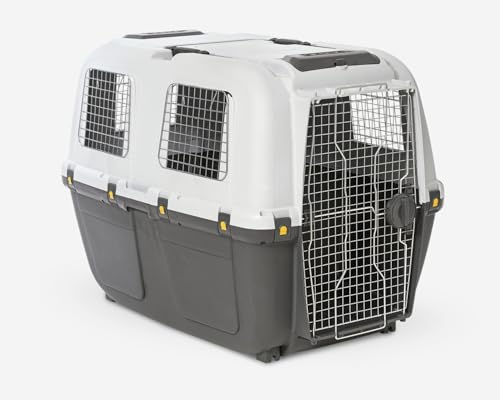 Trasportino per Cani Skudo Iata 8 con Griglie in Ferro Trasportino per Cani Molto Grandi con Fermo Porta 118x80x88h
