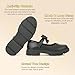 JABASIC Girls Mary Jane School Shoes Black Uniform Dress Flats Wedding Party Shoes (5,Black PU)