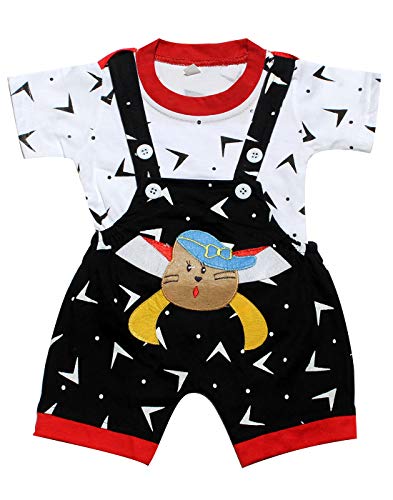 Image of babeezworld dungaree for Boys & Girls casual printed pure cotton-Pack of 2 (9101990001202; Multi Colour)