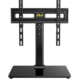 Soporte Giratorio para TV Sobremesa Universal para TV de LCD LED OLED de 24-60 Pulgadas – Soporte Pie de Altura Ajustable, Máxima de 45kg, VESA Máx. de 400×400 mm