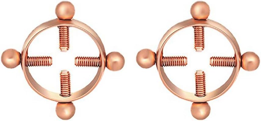 2Pcs Round Non-Piercing Nipple Rings Stainless Steel Fake Nipple Rings Shield Barbell Ring Nipple Jewelry Summer Beach Body Jewelry for Women