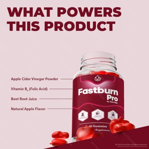 NutraVibe Fastburn Pro Gummies, 5 Pack (300 Gummies) — view 6