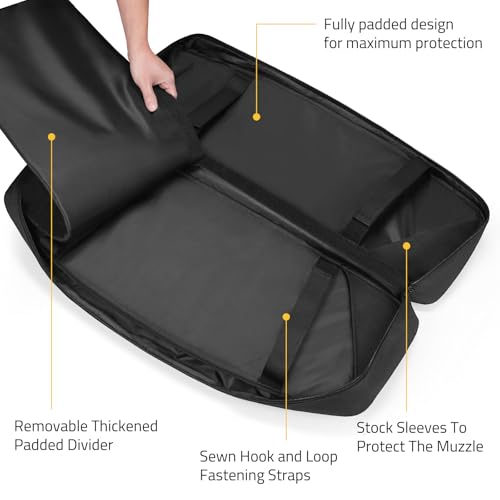 CVLIFE 30" Soft Rifle Case Rifle Bag Gun Bag Ar Pistol Case, Gun Case for Double Rifle and Shotgun, with Lockable Zipper for Outdoor Hunting Shooting Range, Black by CVLIFE - Image 2
