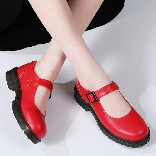 Image of XMM Mary Jane Shoes Women Flat Mary Janes for Womens Comfort Dressy Casual School Cute Non-Slip Work Shoes