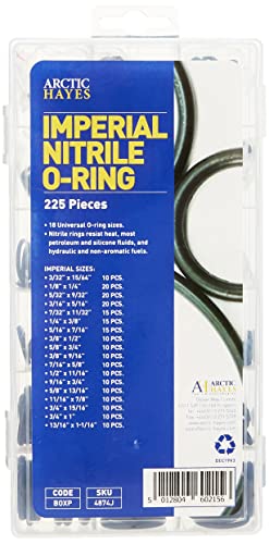 Arctic Hayes BOXP Imperial Nitrile O-Ring Assortment Washer 225-Pieces Kit, Black - Imperial