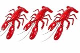 Zugar Land Realistic Shiny Red Lobster with Black Stripes (11") – Big Fake Artificial Model Plastic Ocean Prop for Beach, Luau, or Seafood Party Decorations (3)