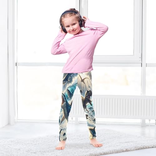 Toddler Girls Leggings Printed Yoga Pants Leggings Dinosaurs and Sharks for Kids4