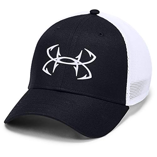 Under Armour Men's Fish Hook 2.0 Cap , Black (001)/White , Small/Medium