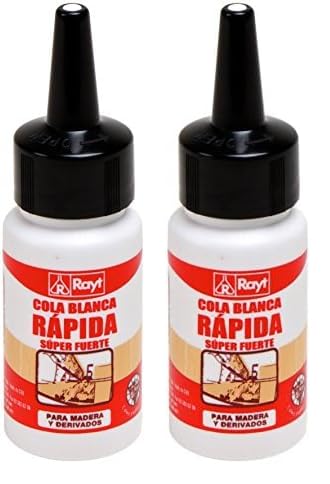 Rayt 038-39 Botellín de cola blanca súper fuerte para madera, papel, cartón, cerámica y todo tipo de materiales porosos, 50gr (Paquete de 2)
