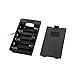 Aexit Plastic 6 Household Batteries x 1.5V AA Battery Holder Storage Shell Wire Lead 9V 115x65x20mm Black