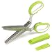 Jenaluca Herb Scissors with 5 Blades and Cover - Cool Kitchen Gadgets - Cutter, Chopper and Mincer - Sharp Heavy Duty Shears for Cutting, Shredding and Cooking Fresh Garden Herbs