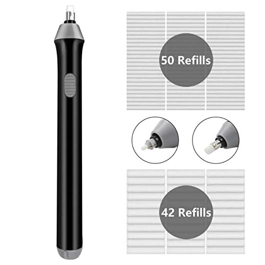 GuDoQi Borrador Eléctrico y Portátil para artistas con 92 Piezas Reemplazable, Borrador Automático para Dibujar Lápices, Aprender, Oficina, Arquitectura Artes