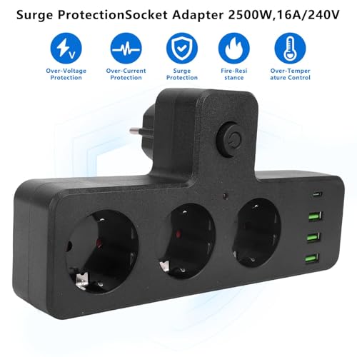 Extension de prise multiprise multifonctionnelle USB C pour bureau