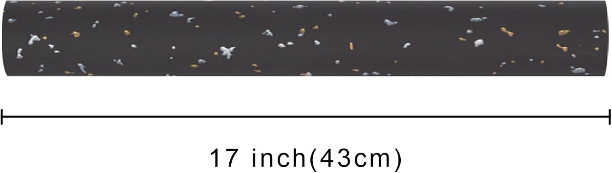 MAYPLUSS Wrapping Paper Roll - 17in x 16.5Ft - Luxury Thick Black Gold Foil Flakes Marvelous Satin Texture Matte Gift Wrap Paper for Birthdays, Anniversaries, Christmas, Father's Day