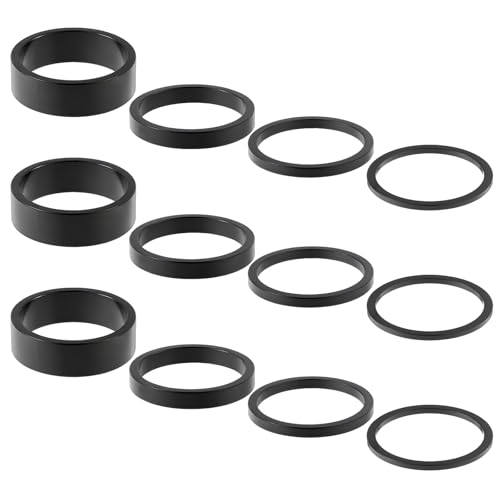 EupHHonycs 12 PCS Bike Stem Spacers 1 1/8, 4 Sizes Aluminum Alloy Bike Headset Spacers Bikes...