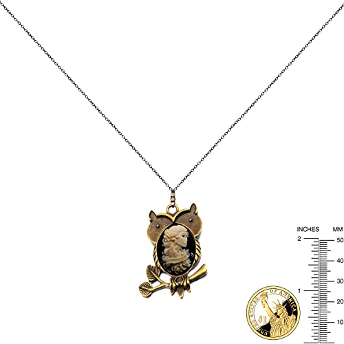 Yspace Owl Pendant Best Friend Cameo Necklace Fashion Jewelry 18" 24" Chain Pouch Gift (Skull) #TOP1