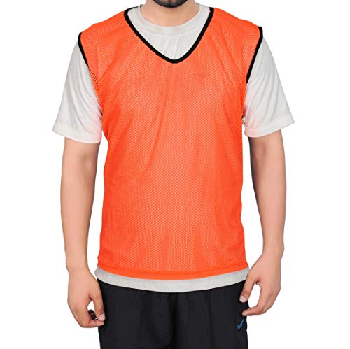 Gsi Sports Bibs Pinnies Scrimmage Vest For Soccer Cricket Track And Field Sport Teams (Pack Of 12 Jersey, Large) (Orange) #TOP2