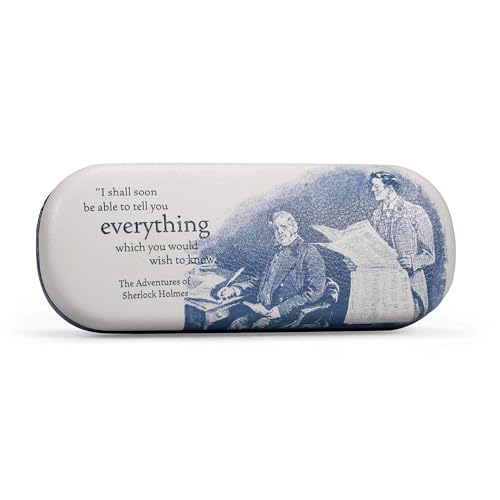 Sherlock Holmes étui lunettes bleu marine gris rigide PU 6,5 x 2,7 pouces protection