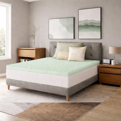 Zayton, 1-Inch Convoluted High Density Foam Mattress Topper, CertiPUR-US Certified for Superior Comfort and Support, Twin, Green by Zayton - Used condition - Image 7