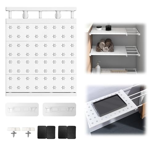 Chingcoo Mensole regolabili per armadietto, larghezza 24 cm, lunghezza regolabile