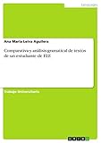 analisis gramatical ejemplos  Comparativa y análisis gramatical de textos de un estudiante de ELE