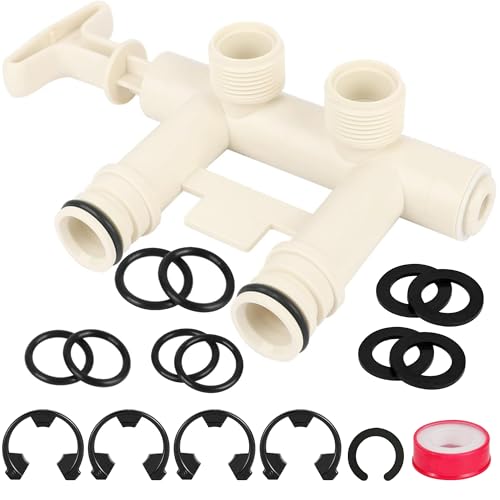7129871 - Water Softener Bypass Valve Assembly Kit with (2) Adapters, (2) Clips, and (4) O-rings,Compatible with Kenmore, GE, Whirlpool, Morton, NorthStar, EcoWater, EcoPure, and More