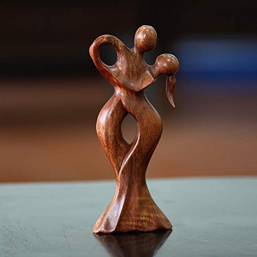 Novica Dancing Couple Wood Sculpture #TOP1