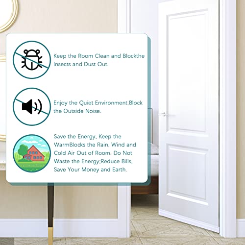 Image of Vinabo Door Sill Gasket, Rubber Self Adhesive Door Seal, Draught Excluder Sealing Strip, Soundproof Bottom Seal Windproof Dustproof (100 cm x 5 cm, White)