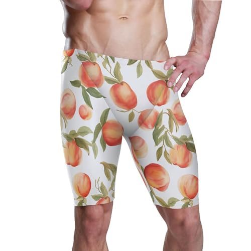 UMIRIKO Peach Fruit Men's Swim Jammers Racing & Training Swimsuit Fast, Flexible,Comfortable XXXL B0401945, 3X-Large