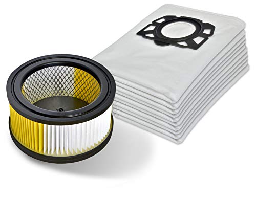 Invest - Bolsas de repuesto para aspiradora, bolsas de filtro compatibles con Kärcher 6.414-960.0, WD 4.200 WD 4 WD 5.999 WD 5 WD 4.250 WD 4.290 WD 4.500 WD 5.300 WD 5.400 WD 5.450 WD 5.470 - Blanco