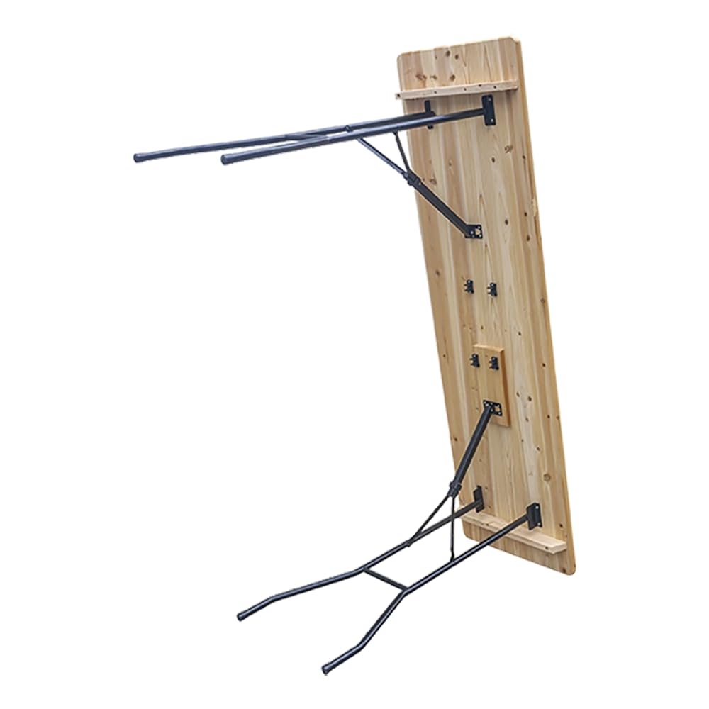 EME Mesa Plegable de cervecería de 200cm x 60cm x 113cm Tablero de Madera Pino de 24 mm de Grosor y Estructura de Acero - Mesa cervecera fácil Plegado y Transporte