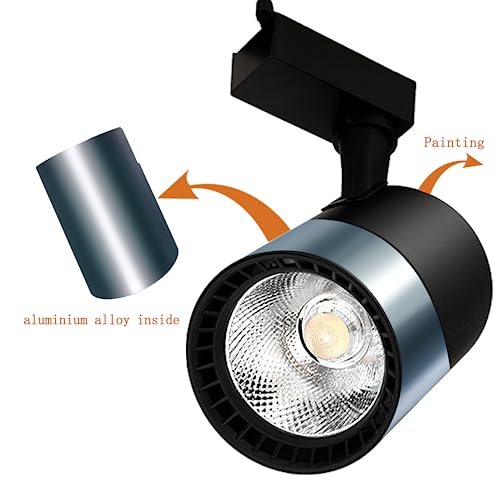 12-Lights Track Lighting Compelete Kit, 20W LED Track Lighting System 3000K Warm White Track Ceiling Light Fixture with Extra 13ft Track Rails Track Lighting Heads for Exhibition/Hallway