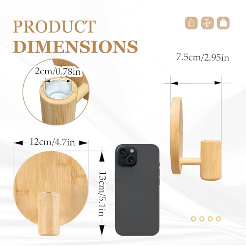 2 Stück Minimalistischer Wandkerzenhalter Set, für Stabkerzen (Holz)