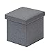 B FSOBEIIALEO Storage Ottoman Cube, Linen Small Coffee Table, Foot Rest Stool Seat, Folding Toys Chest Collapsible for Kids Grey 11.8"x11.8"x11.8"