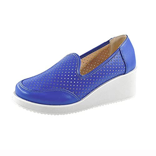 Tenis Cambian Color Mocasines cómodos Outdoor for Women's Shoes Casual Breathable Leisure Sneakers Fitness Zapatos Casuales Femeninos Zapatillas Mujer Correr Ofertas (Blue, 39)
