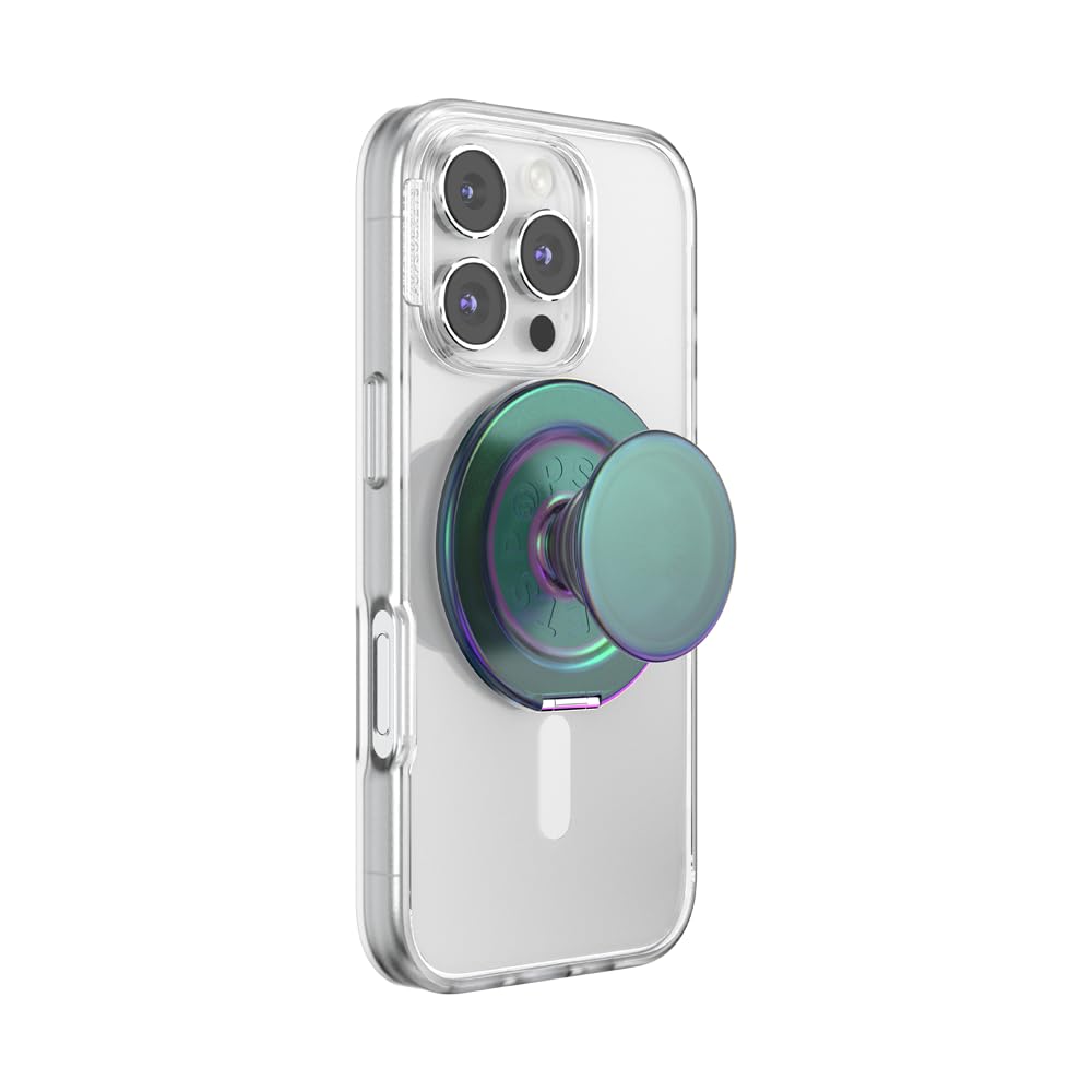 PopSockets Kick-out Grip para MagSafe, Agarre de teléfono con Soporte de teléfono Incorporado, Soporte Ajustable para Retrato o Paisaje, Agarre magnético Fuerte, Compatible con Carga inalámbrica
