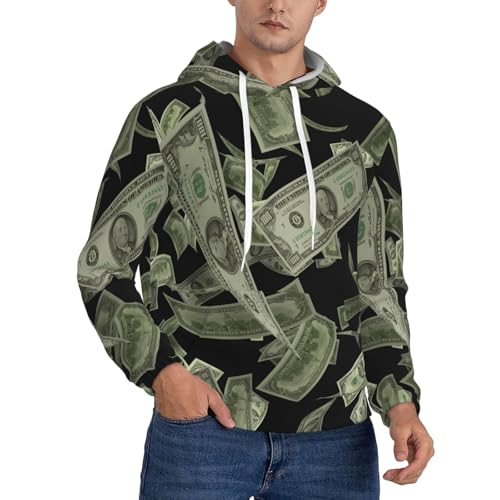 Sweat à capuche homme imprimé dollar chaud vêtement extérieur gym