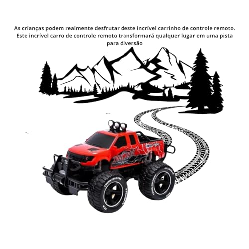 Carrinho De Controle Remoto Jeep Recarregavel 4x4 7 Funções C/Led Vermelho MIURI (Vermelho Jeep)