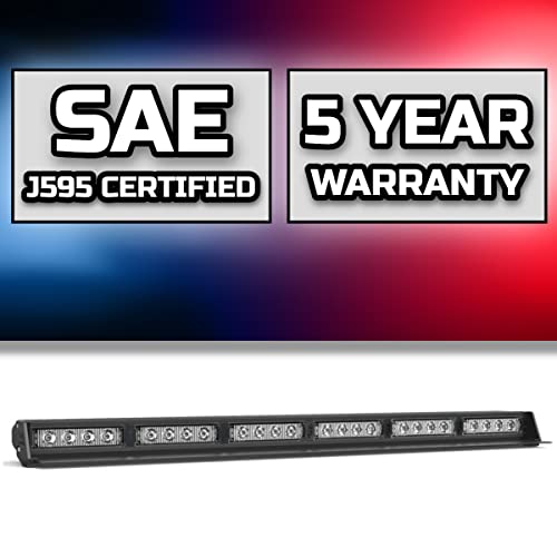 Speedtech Lights Striker Tir 6 Head Led Traffic Advisor Windshield Mount Strobe Light Bar For Emergency Vehicles/Hazard Warning Directional Flashing W/ Cig Plug/Control Box - Clear/Clear #TOP1