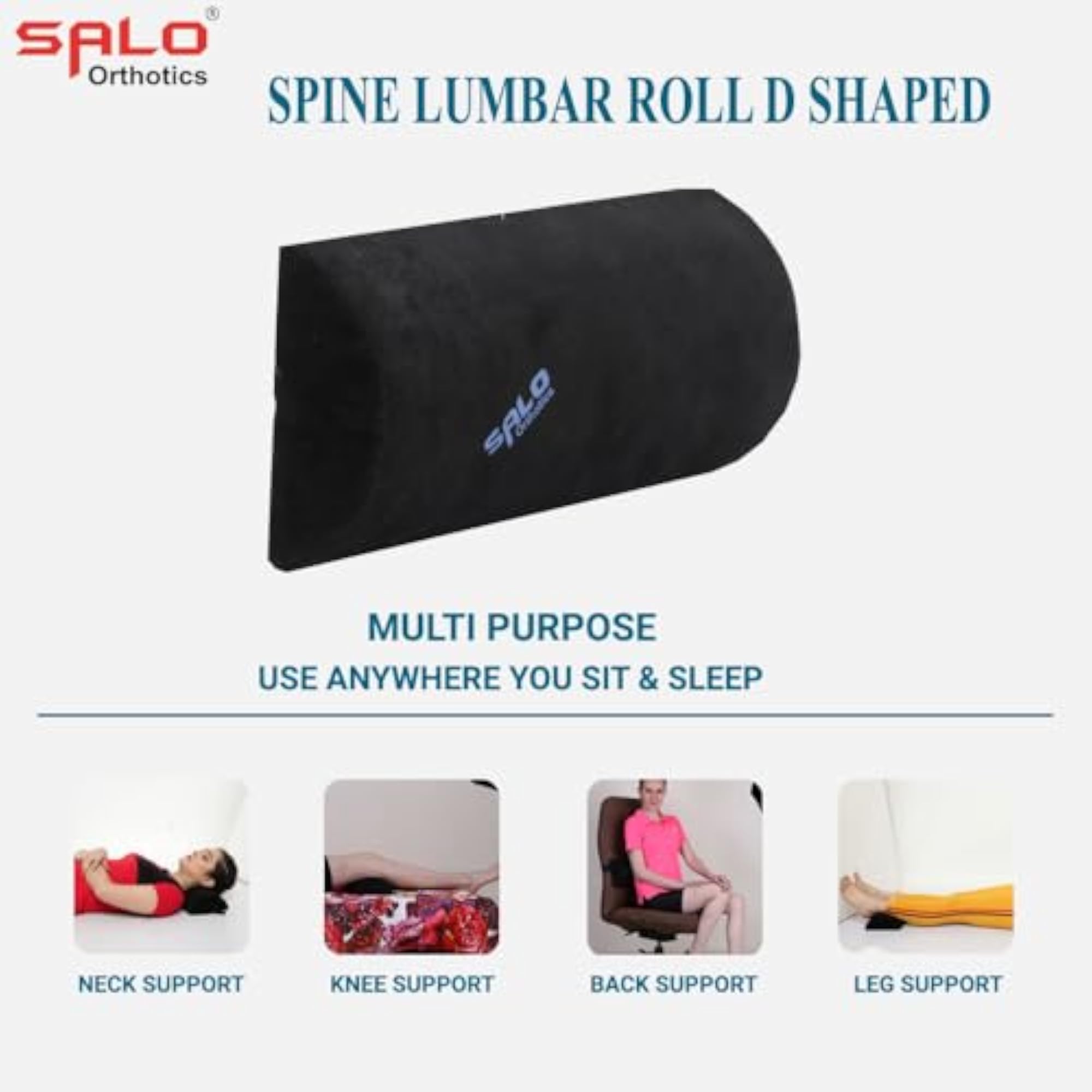 D-Shape Lumbar Roll Cushion for Back Support