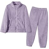 Valcatch Felpa e Pantaloni in Flanella per Ragazze e Ragazzi Set di 2 Pezzi Tuta Bambini Autunno Inverno Pantaloni Jogger Set Tuta Morbida e Calda in Pile