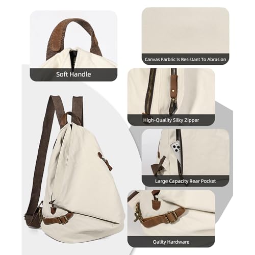 Image of KL928 Canvas Vintage Backpack - Large Casual Daypack Outdoor Travel Rucksack Hiking Backpacks for Men Women