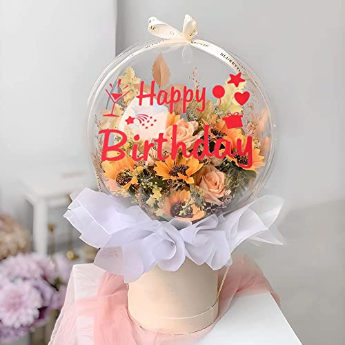 Elodieau 12Pcs Happy Birthday Stickers For Kids, Birthday Bobo Balloons Sticker, Birthday Diy Gift Letter Labels, For Wall Window Glass Box Cards Party Supplies Home Decorations #TOP3